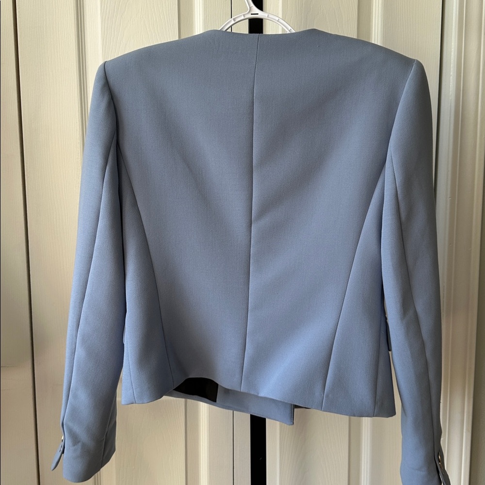 Zara Light Blue Double-Breasted Blazer - Picture 6 of 10